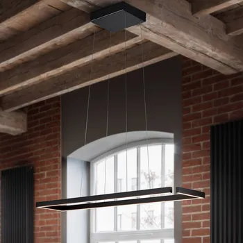 Knapstein Závěsné svítidlo LED Marisa-100, černý mat, 100 x20cm - Stříška - délka 25 cm, šířka 19 cm, výška 5,5 cm černá matná LED 111 W celkem - Doprava zdarma