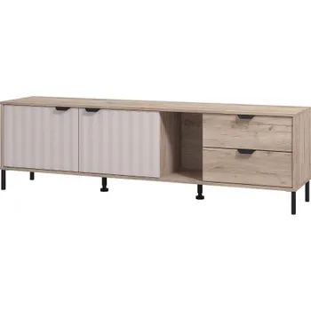 Televizní stolek TV stolek bez osvětlení Xaden - dub šedý/béžová