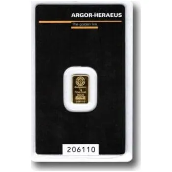 Sběratelství 1 gram zlatý slitek Argor Heraues 822703
