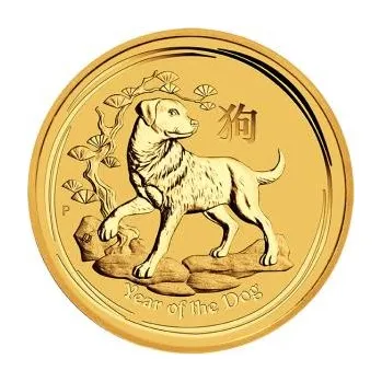 2 unce zlatá mince Austrálie Lunar II pes 2018