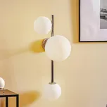 ALDEX Nástěnné světlo Dione, tříramenné, chrom - Ø malé koule 14 cm; Ø velká koule 20 cm bílá matná, chrom 1 x 60 W E27 + 2 x 40 W E14 - Doprava zdarma