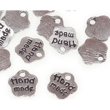 Přívěsek 8x8mm, květ, Handmade, starostříbrný