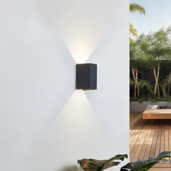 Venkovní osvětlení Nástěnné svítidlo Lucande LED Kimian, výška 17 cm, antracit, IP54 tmavě šedá 2 x 3 W LED - Doprava zdarma