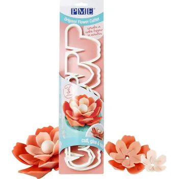 Jedlá dekorace na dort PME Vykrajovač na marcipán - origami květ