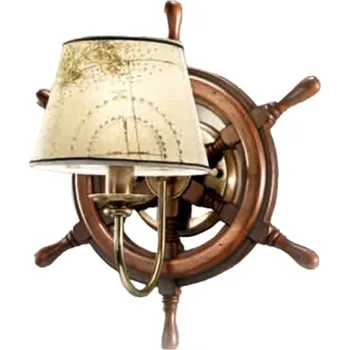 Lampička Cremasco Nástěnné světlo Porto 1zdrojové hnědá, mosaz brynýrovaná, krémová - Doprava zdarma