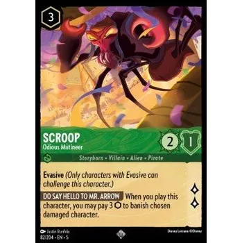 Sběratelská karetní hra Lorcana SSK 082/204 Scroop - Odious Mutineer - Shimmering Skies Stav: Near Mint, Verze: NORMAL