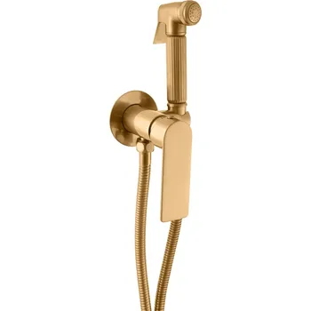 RAV SLEZÁK NIL Baterie bidetová vestavěná s kovovou sprchou zlatá - kartáčovaná NL143/1ZK