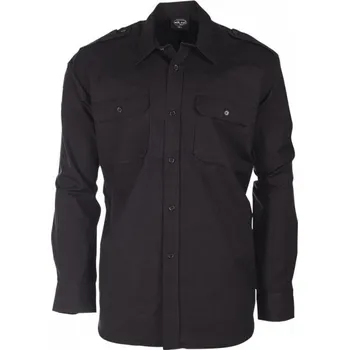 Pánská košile MIL-TEC Košile polní na knoflíky rip-stop ČERNÁ M ČERNÁ - BLACK