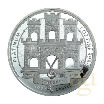 1 unce platinová mince Gibraltar Schloss Montis Calpe Insigna 2022