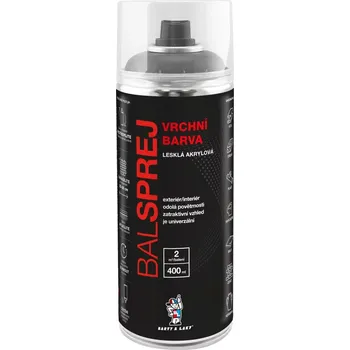 BALSPREJ vrchní univerzální akrylová barva ve spreji 400 ml, světlý hliník