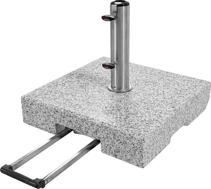 teek Žulový stojan pojízdný Trolley 70 kg s rukojetí, pro tyč 32-60 mm, 50x50x11 cm