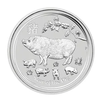 10 kilogram stříbrná mince Austrálie Lunar II prase 2019