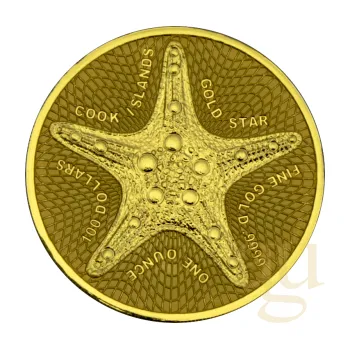 1 unce zlatá mince Cook Islands Seestern 2021