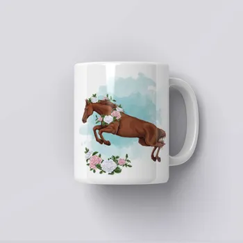 Hrnek s koněm (váš text) - Černá