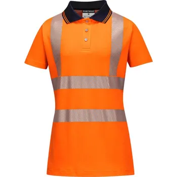 PORTWEST Polokošile LW72 Pro S/S, krátký rukáv, dámská POR-LW72OBRM M Oranžová/černá