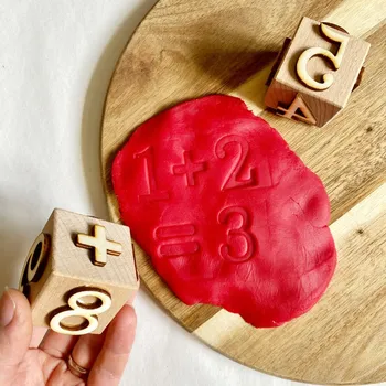 Dětské razítko Montessorihra - Dřevěná razítka 2ks - Číslice