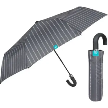 PERLETTI Time, Pánský automatický skládací deštník Gessato / šedý, 26346