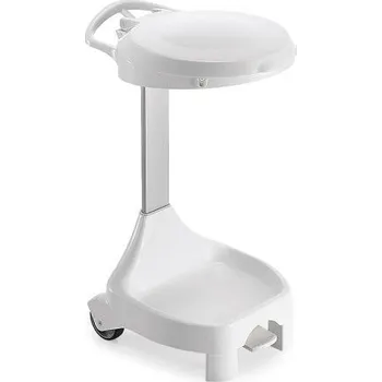 Venkovní odpadkový koš HTI Držák pytle plastový stabil bílé víko