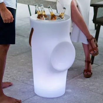 Lampička Chladič na láhve Newgarden Woody s reproduktorem bílá LED 5 W celkem - Doprava zdarma