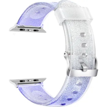 Příslušenství k chytrým hodinkám Průhledný třpytivý řemínek pro Apple Watch 38/40/41/42(S10)mm Barva náramku: Fialová