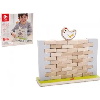 Dřevěná hračka Teddies Skládanka stavebnice - Cihlová zeď - 44 ks - dřevo