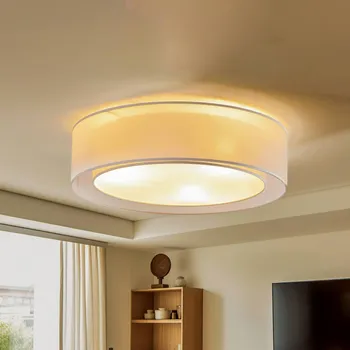 Euluna Tibu stropní světlo, textil, Ø50cm, šedá - Stříška - Ø 10 cm, výška 2,5 cm šedý 3 x 15 W - Doprava zdarma