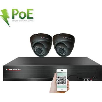 PoE IP 2 kamerový set XM-211B 4MPx, CZ menu