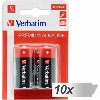Článková baterie 10x2 Verbatim Alkaline Batterie Baby C LR 14 49922