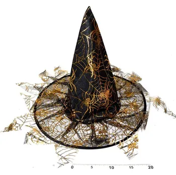 Karnevalový doplněk Klobouk čaroděj s třásněmi 35x37,5 cm