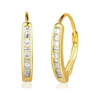 Náušnice Dámské stříbrné zlacené náušnice se zirkony STNAU1860F