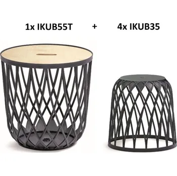 Úložný box Set univerzálních košů UNIQUBO 4 plus 1 - barva: antracit