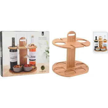Sada kuchyňského náčiní EXCELLENT HOUSEWARE Držák na lahve vína, sklenice a misky KO-170488200