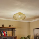 Stropní svítidlo Lindby Kaviya, zlatá barva, Ø 40 cm, železo, E27 - Ø stříšky 13 cm zlato 1 x 15 W LED - Doprava zdarma