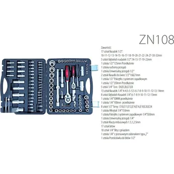 Sada nářadí Sada nářadí 1/2;1/4" 108ks ZN108