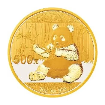 30 gramů zlatá mince China Panda 2017