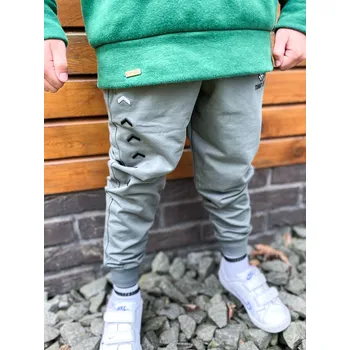 Dívčí mikina Trendy zelené tepláky s nápisem, Velikost 9-10 roků