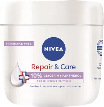 Tělový krém Nivea Repair & Care regenerační krém s glycerinem a panthenolem 400 ml