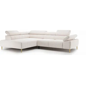 Sedací souprava BOGART. Rohová sedačka Taloria, Levá Tilia 01/zlaté nohy