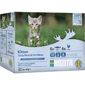 Krmivo pro kočku Bozita Cat Kitten kousky v omáčce s kuřecím, kapsička 85 g (12 pack)