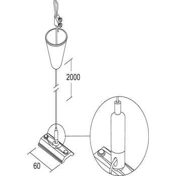 Lampička Ivela LKM lanové zavěšení 200 cm, černé, napínák lana černý