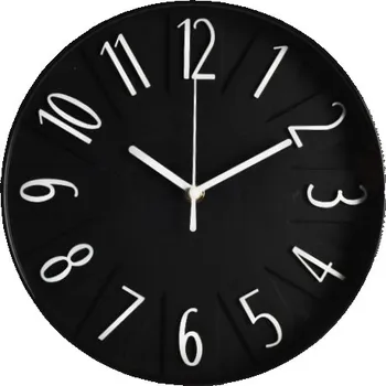 Hodiny SEGNALE Hodiny nástěnné s 3D čísly 25 cm černá KO-837000700cern