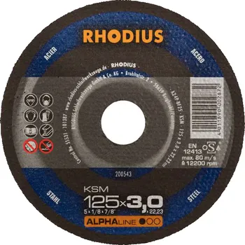 Řezný kotouč RHODIUS Ruční řezný kotouč KSMK 125 x 3,0 x 22,23 ALPHAline