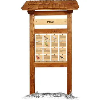 Hra na zahradu Ptáci Tabulky poznání L - edukační tabule venkovní dřevěná