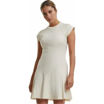 Dámské šaty Dámské žebrované šaty Skater s áčovým střihem Urban Classics Barva: bílá smetanová, Velikost: XXL