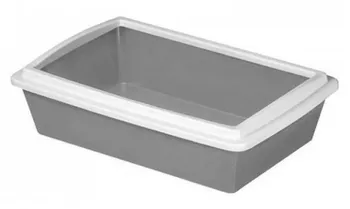 Toaleta pro kočku Stefanplast Tray 2 s okrajem 12 x 35 x 50 cm kamenně šedá