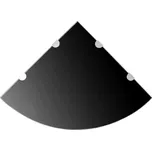 Rohové police 2 ks s chromovými podpěrami sklo černé 45 x 45 cm IM_3051597