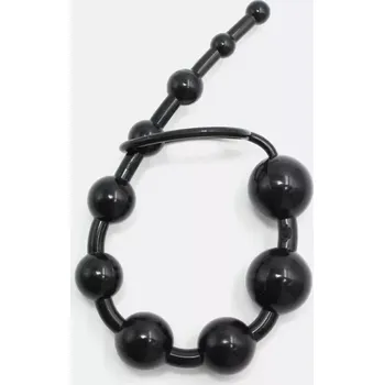 Anální korálky Simple pleasure s kroužkem na penis - Černá