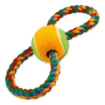 Hračka pro psa Přetahovadlo DOG FANTASY osmička barevné + tenisák