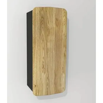 Koupelnový nábytek Koupelnová závěsná skříňka Devo Oval pravá dub přírodní/šedá Diamond 34 x 94 x 33 cm OV-SW1DPR34-P35D01L09