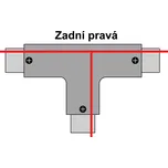 T spojka pro vestavnou 3F lištu - Pravá zadní bílá - T-LED - 105686 - 105686